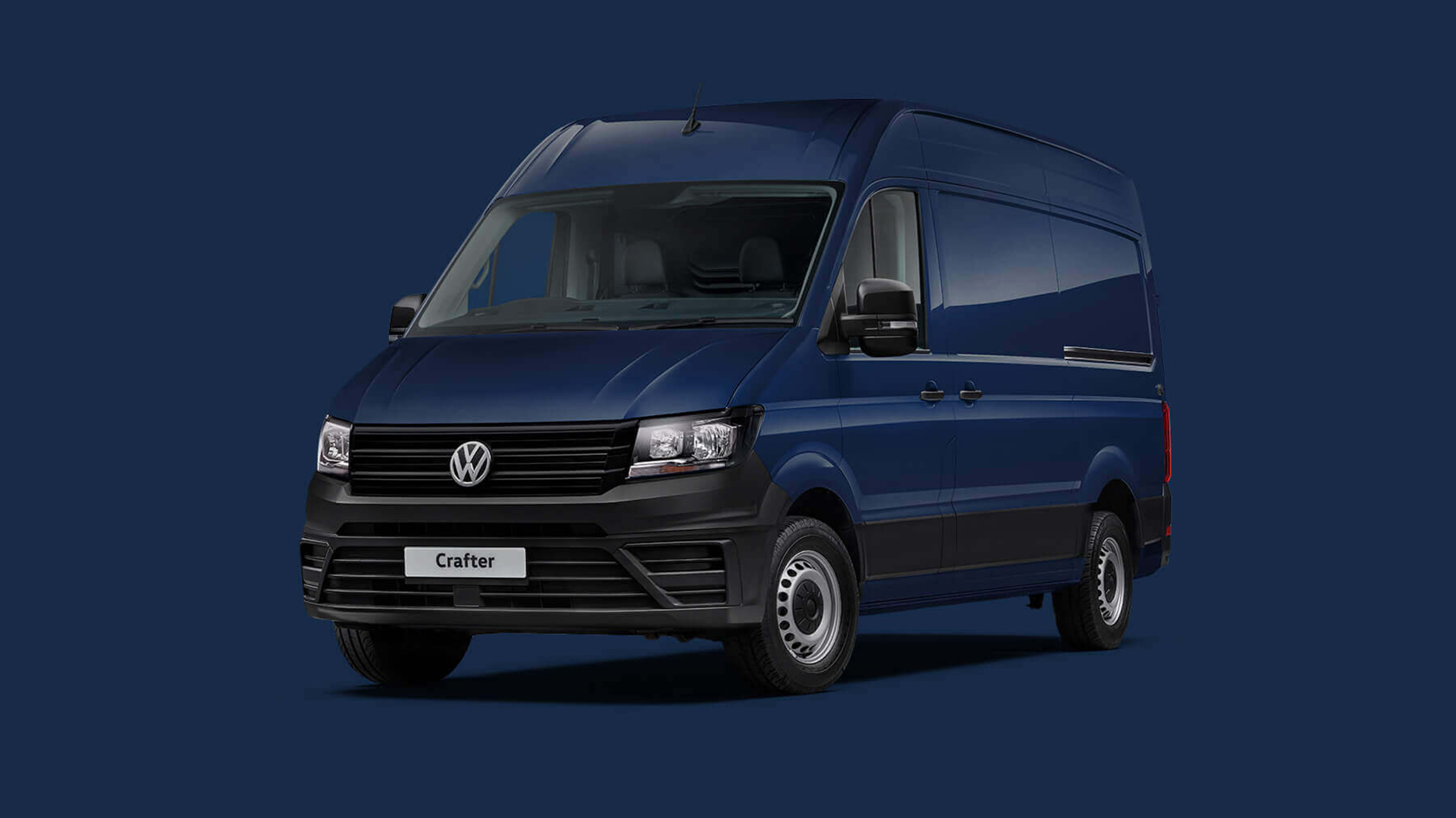 Exterior view of the Crafter panel van in blue